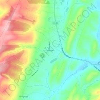 Fishertown topographic map, elevation, terrain