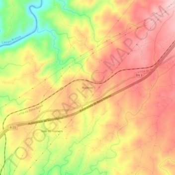 Rodeios topographic map, elevation, terrain