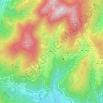 Endenburg topographic map, elevation, terrain