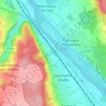 Mestreville topographic map, elevation, terrain