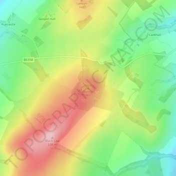 Dunion Hill topographic map, elevation, terrain