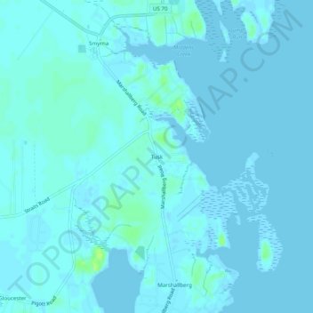 Tusk topographic map, elevation, terrain