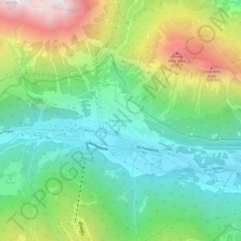 Pedenosso topographic map, elevation, terrain
