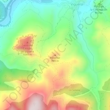 Palomar topographic map, elevation, terrain