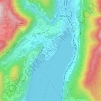 Bagnella topographic map, elevation, terrain