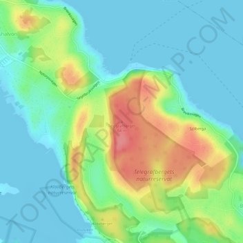 Telegrafberget topographic map, elevation, terrain