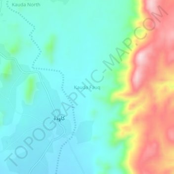 Kauda Fauq topographic map, elevation, terrain