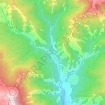 Aghveran topographic map, elevation, terrain