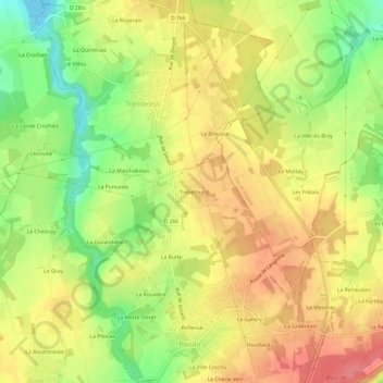 Trébéfour topographic map, elevation, terrain