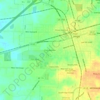 Park Addition topographic map, elevation, terrain