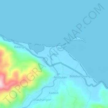 Lobu topographic map, elevation, terrain