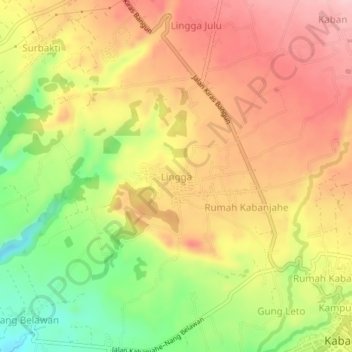 Lingga topographic map, elevation, terrain