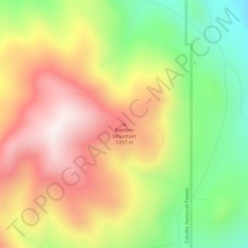 Bamber Mountain topographic map, elevation, terrain