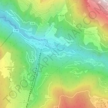Les Chavonnes topographic map, elevation, terrain