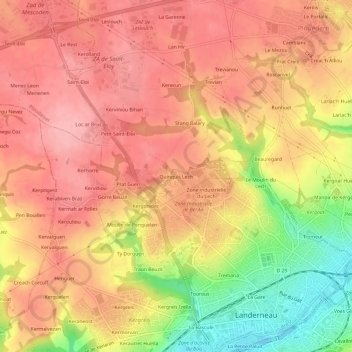 Quinquis Lech topographic map, elevation, terrain