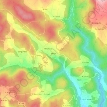 Mince topographic map, elevation, terrain