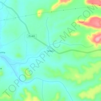 Grajau topographic map, elevation, terrain