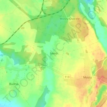 Imno topographic map, elevation, terrain