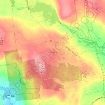 Oakdale topographic map, elevation, terrain