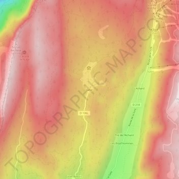 Gève topographic map, elevation, terrain
