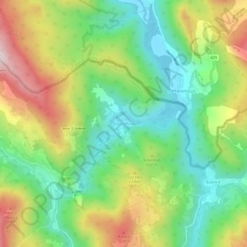Bogoyna topographic map, elevation, terrain