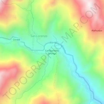 Campamento Joronga topographic map, elevation, terrain