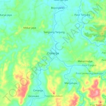 Cimarga topographic map, elevation, terrain