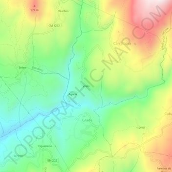 Vilela topographic map, elevation, terrain