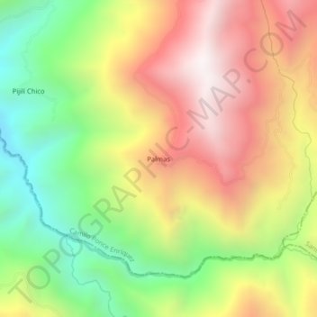 Palmas topographic map, elevation, terrain