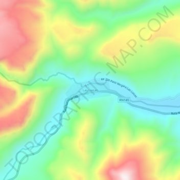 Las Loicas topographic map, elevation, terrain