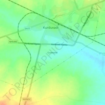 Gorewasti topographic map, elevation, terrain