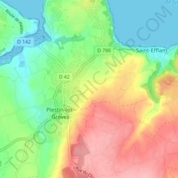 Coat Carric topographic map, elevation, terrain