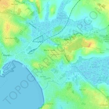 Maisonfort topographic map, elevation, terrain