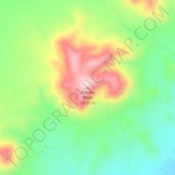 Adams Peak topographic map, elevation, terrain