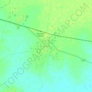 Kandra topographic map, elevation, terrain