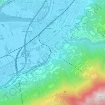 Camorino topographic map, elevation, terrain