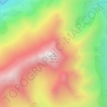 Walter Peak topographic map, elevation, terrain
