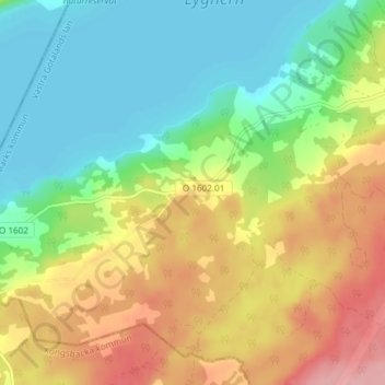 Tostared topographic map, elevation, terrain