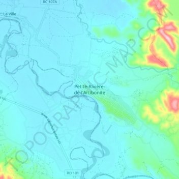 Petite-Rivière-de-l'Artibonite topographic map, elevation, terrain