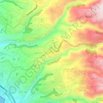 Ghorfine topographic map, elevation, terrain