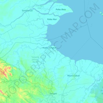 Kuala Betara topographic map, elevation, terrain