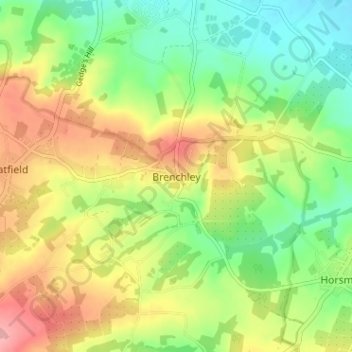 Brenchley topographic map, elevation, terrain