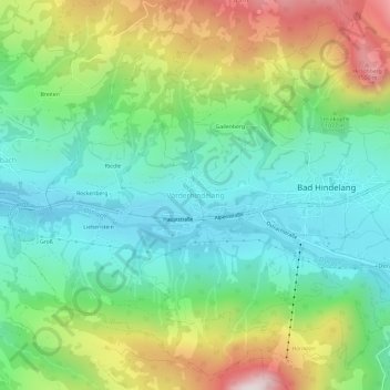 Vorderhindelang topographic map, elevation, terrain