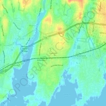 Riverside topographic map, elevation, terrain