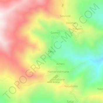 Perui topographic map, elevation, terrain
