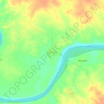 Jakhmoli topographic map, elevation, terrain