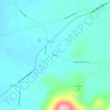 Elora topographic map, elevation, terrain