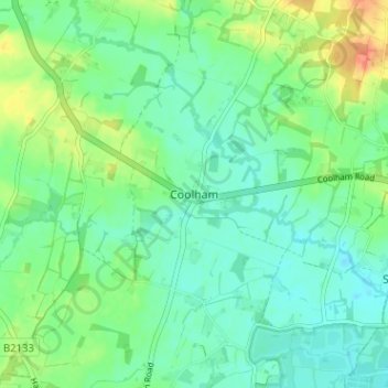 Coolham topographic map, elevation, terrain