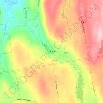 South Berne topographic map, elevation, terrain