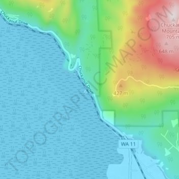 Samish topographic map, elevation, terrain